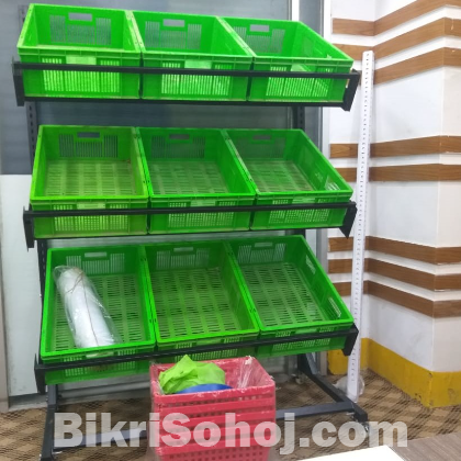 Vegetable Display Rack, fruits Display Rack for Super shop